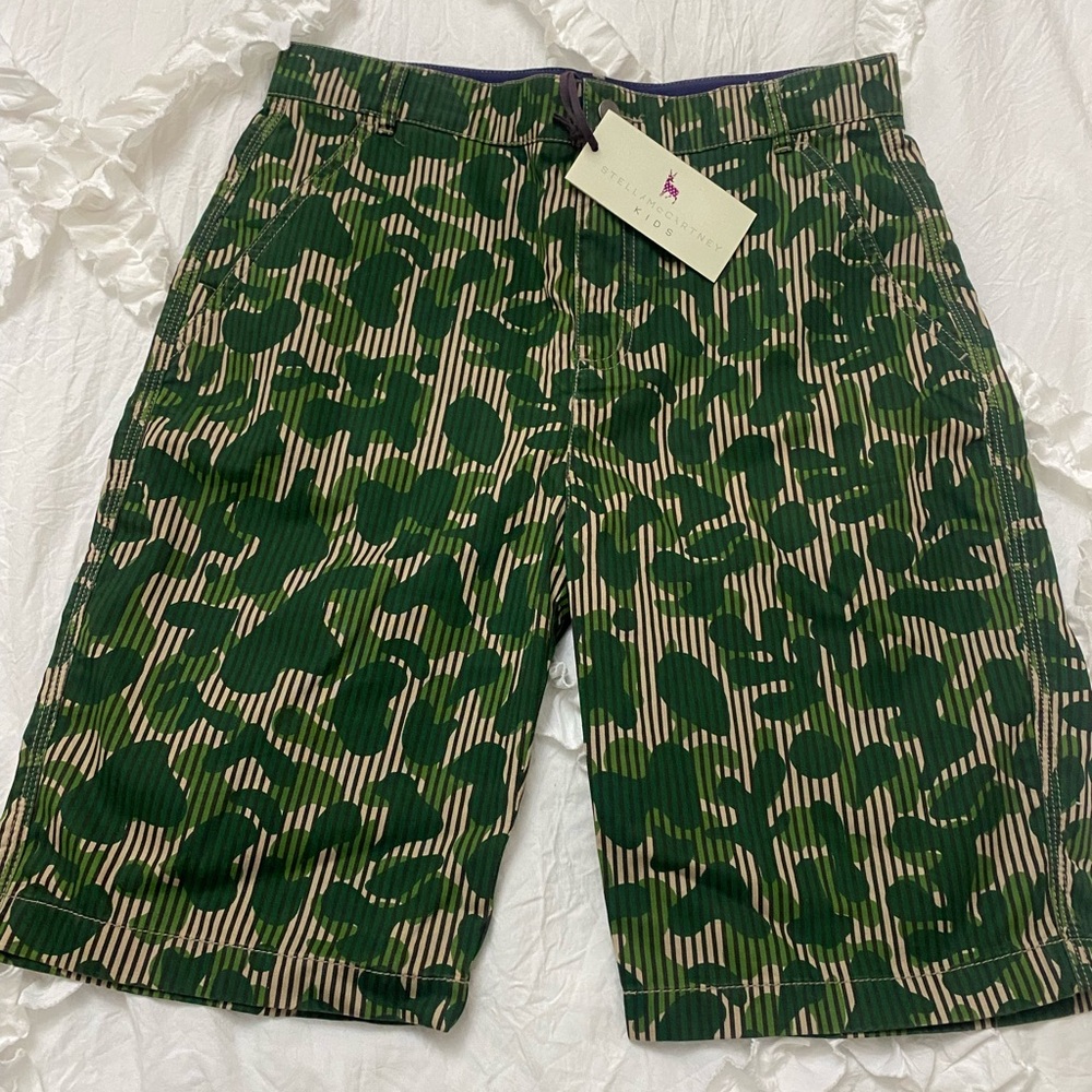 Stella McCartney Kids Green Camo Shorts